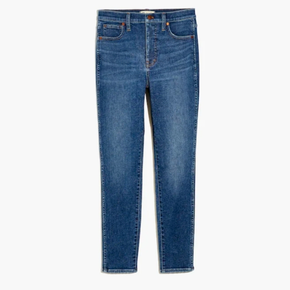 Madewell Mid Rise 9in Skinny Jeans In Mid Wash Blue Size 20 / Sz 37 Tall